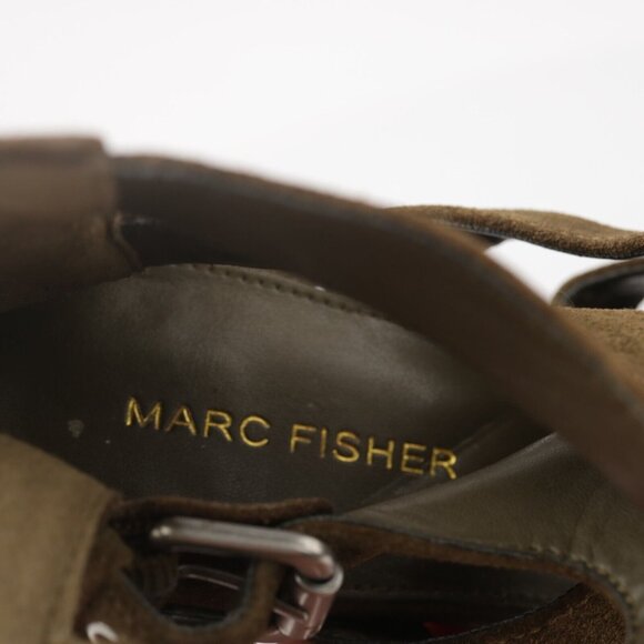 Marc Fisher Womens Calinda Sandal Size 9.5 Olive Green Suede Block Heel Bootie - Picture 13 of 13